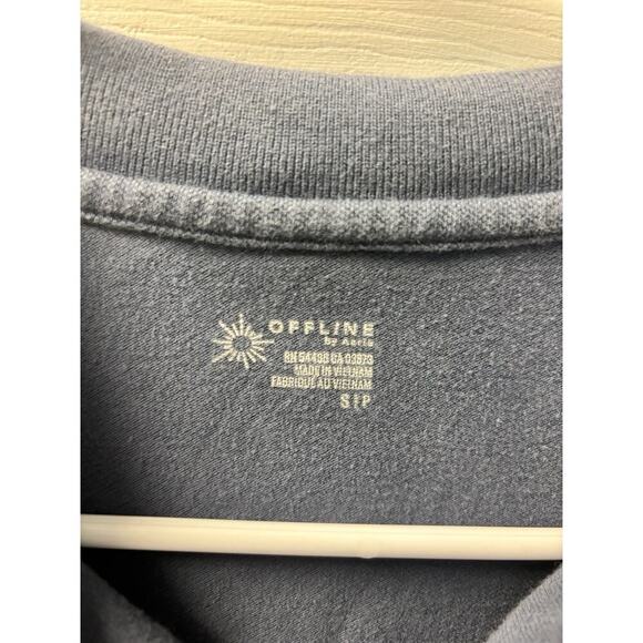 Aerie 90’s Inspired Cropped Navy Polo - Picture 2 of 4